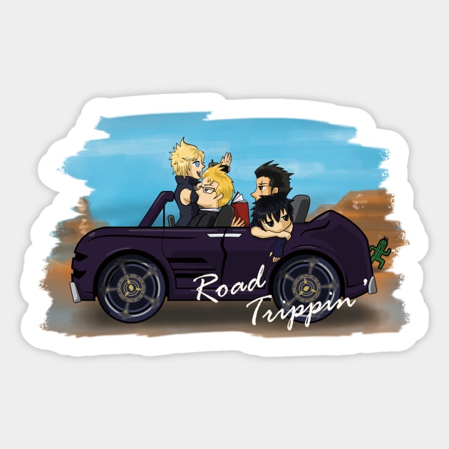 Final Fantasy 15 "Road Trippin'" Sticker by LittleBearArt